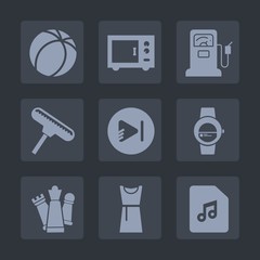 Premium set of fill icons. Such as fuel, oil, kick, station, oven, microwave, pump, smart, gas, ball, roller, football, goal, gadget, service, strategy, petrol, music, king, flying, player, female
