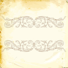 Vector baroque of vintage elements for design. 