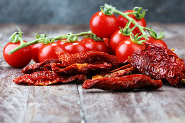 Sun dried tomatoes. tomato halves sun-dried.