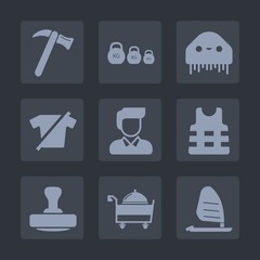 Premium set of fill icons. Such as sign, creature, sea, construction, wind, tool, safety, mark, kilogram, t-shirt, extraterrestrial, fashion, fitness, alien, character, measurement, shirt, equipment