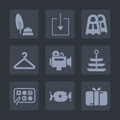 Premium set of fill icons. Such as coat, plate, downloading, calligraphy, food, movie, button, fountain, video, water, sweet, black, download, fashion, handle, dinner, arrow, chinese, white, candy