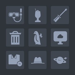 Premium set of fill icons. Such as recycle, party, cloud, penguin, clothes, beverage, astronomy, planet, sea, male, garbage, equipment, waste, shirt, repair, summer, underwater, sport, man, drink, hat