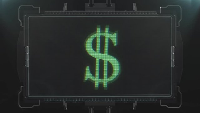 digital dollar sign glitch interference seamless loop - new dynamic financial technology business colorful video footage