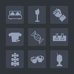 Premium set of fill icons. Such as science, gym, fashion, pub, medicine, holder, computer, restaurant, bar, finger, drink, communication, hand, bottle, robot, white, people, cocktail, dna, laboratory