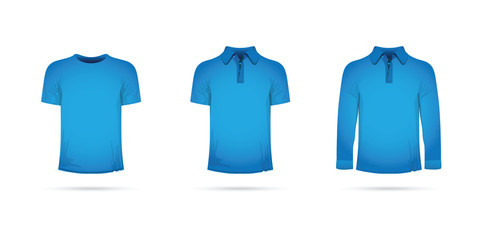 a set of blue t-shirts