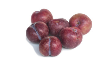 Fresh plums fruit isolate on white background
