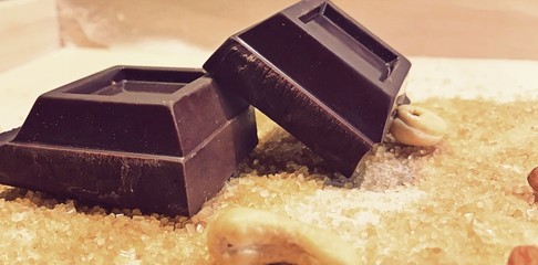 two peaces of chocolate