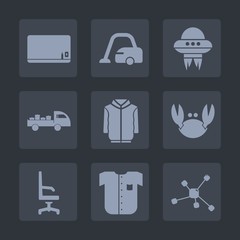 Premium set of fill icons. Such as fashion, shirt, food, home, jacket, armchair, crab, technology, floor, carpet, blackboard, board, interior, texture, comfortable, spacecraft, ufo, school, domestic