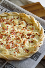 Elsässer Flammkuchen, frisch gebacken