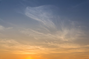 Naklejka na ściany i meble Sky with clouds between sunset or sunrise beautiful background