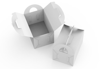Blank paper box with handle
