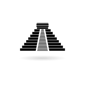 recommend clip art: El Castillo pyramid in Chichen Itza flat icon