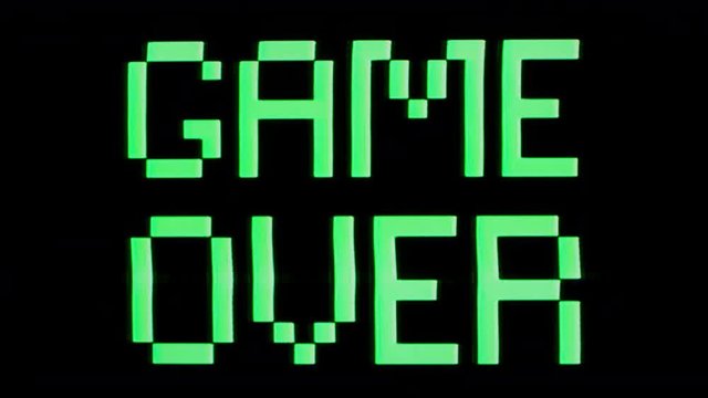 game over words from retro computer arcade game