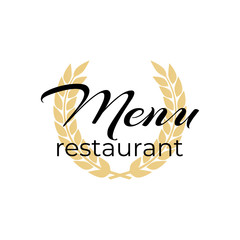 Cooking menu logo. Logo menu restaurant or cafe. Dinner icon vector illustration