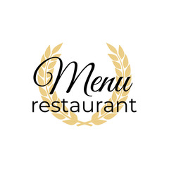 Cooking menu logo. Logo menu restaurant or cafe. Dinner icon vector illustration