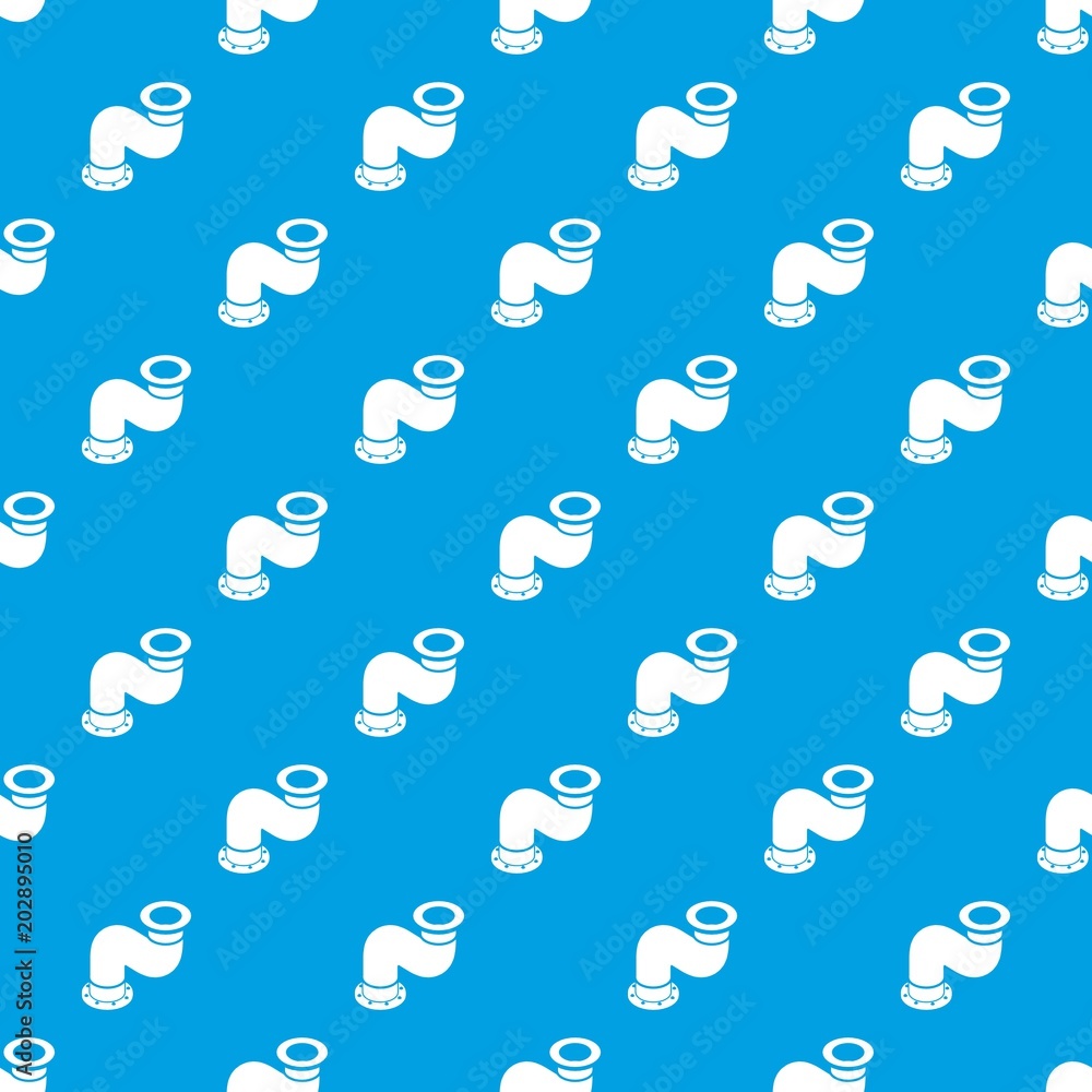 Poster Connection pipe pattern vector seamless blue repeat for any use