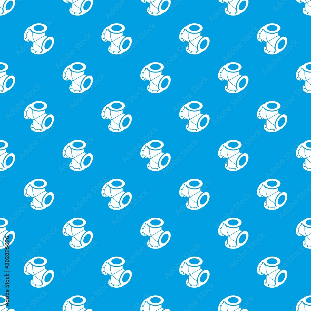Poster Cross pipe water pattern vector seamless blue repeat for any use