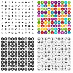 100 professional career icons set vector in 4 variant for any web design isolated on white