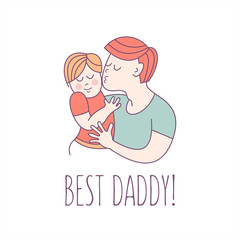 Best daddy. Fathers day. Vector illustration.