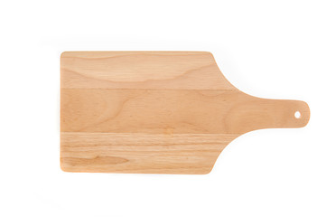 Wooden chopping board isolated on white background