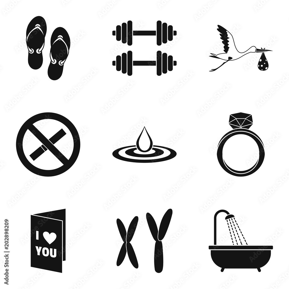 Poster female origin icons set. simple set of 9 female origin vector icons for web isolated on white backgr