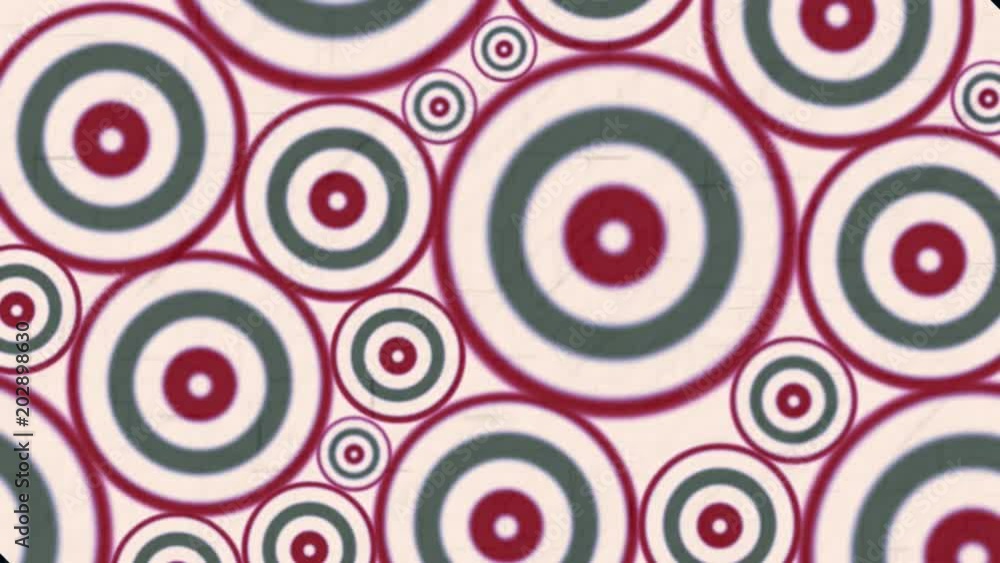 Poster vintage psychedelic circles footage/ animation loop of an hypnotic and psychedelic abstract multiple