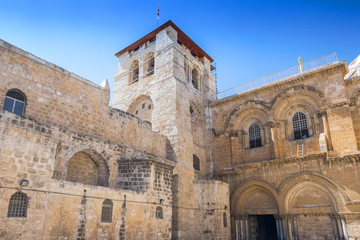 The Church of the Holy Sepulchre also called the Basilica of the Holy Sepulchre in old city Jerusalem, Israel.
