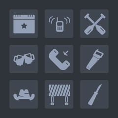 Premium set of fill icons. Such as bar, communication, award, cap, kitchen, fashion, saw, sign, street, decoration, celebration, paddle, support, oar, alcohol, rowing, clothing, drink, construction
