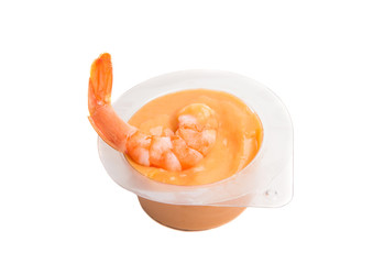 shrimp with sauce isolated