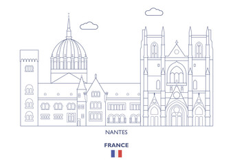 Obraz premium Nantes City Skyline, France