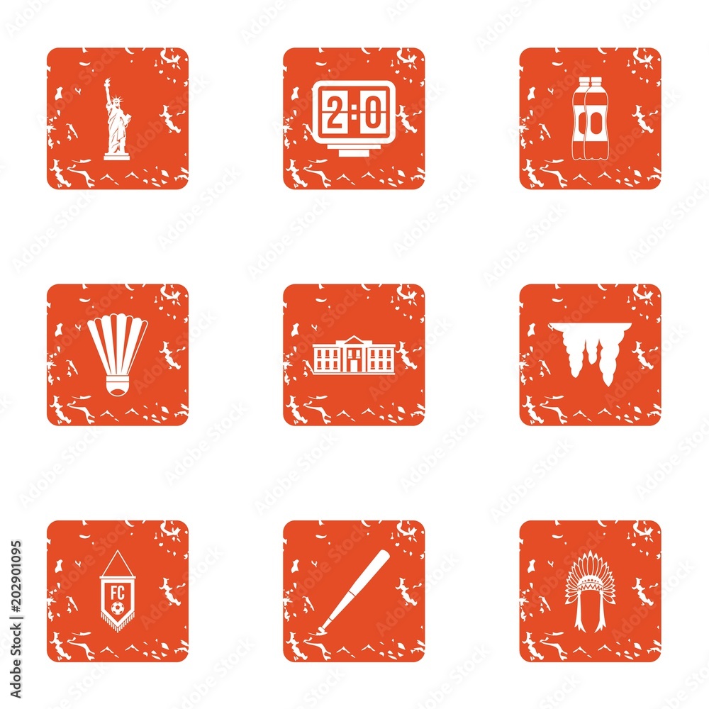 Poster transoceanic icons set. grunge set of 9 transoceanic vector icons for web isolated on white backgrou