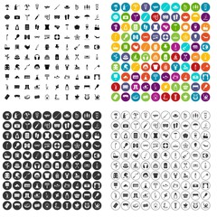Fototapeta premium 100 recreation icons set vector in 4 variant for any web design isolated on white