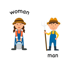 Opposite woman and man vector illustration