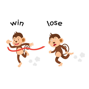 Opposite win and lose vector illustration