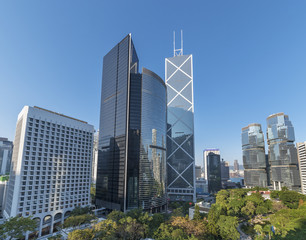 Skyline of Hong Kong city