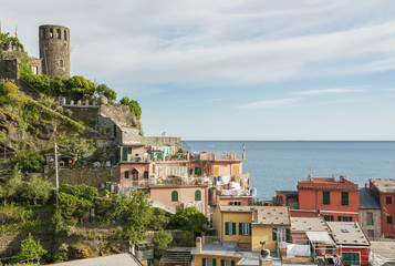 Fototapeta na wymiar Idyllic landscape of resort village Vernazza, Cinque Terre, Italy