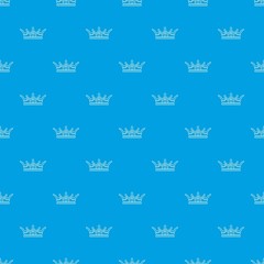 Princess crown pattern vector seamless blue repeat for any use