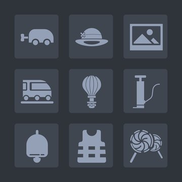 Premium set of fill icons. Such as life, background, call, alarm, decoration, object, vehicle, old, transport, car, extreme, child, pump, safety, travel, retro, van, railway, antique, transportation