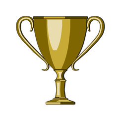 Fototapeta premium Golden cup on a white background, icon, logo, website, vector illustration. 