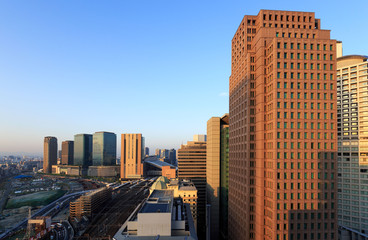 Fototapeta na wymiar Tall modern buildings in the city center