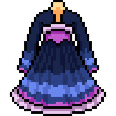 vector pixel art female dress