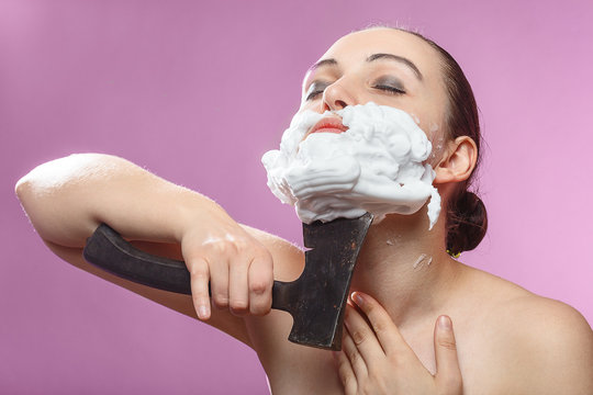 woman has shave