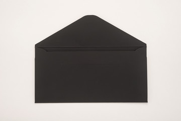 Black envelope on white background 