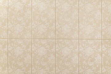 Beige floral tile background texture