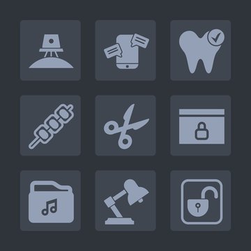 Premium set of fill icons. Such as communication, tooth, unlock, tool, galaxy, protection, food, chat, healthy, exploration, internet, hygiene, care, science, white, table, space, web, universe, phone