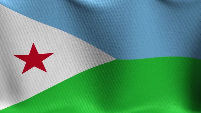 Videoanimation einer wehenden Flagge von Dschibuti