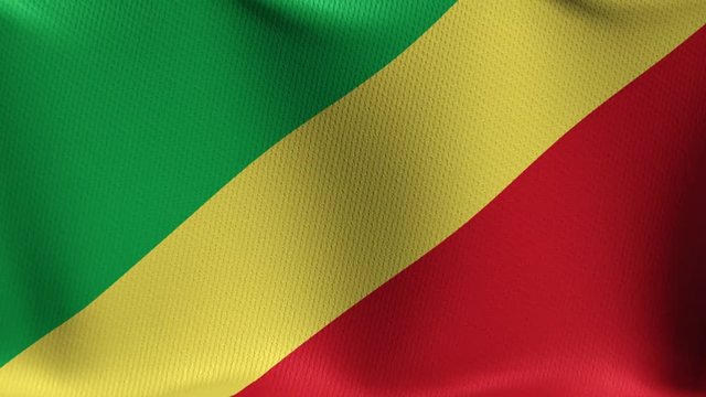 Videoanimation einer wehenden Flagge von der Republik Kongo