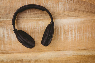 View of a black headphone