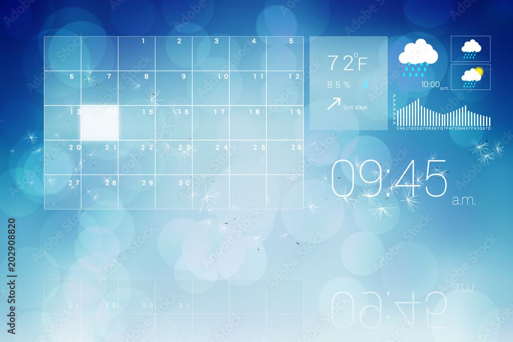 Poster Interface with time weather and calender 