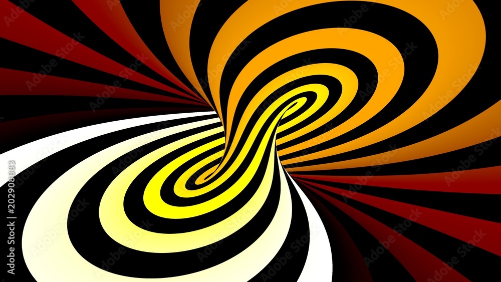 Wall mural hypnotic spiral illusion 3d rendering